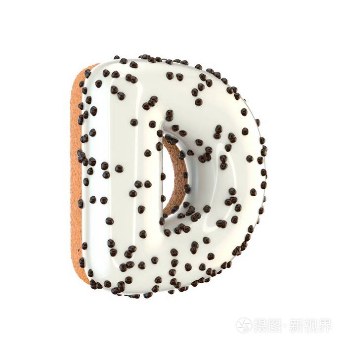 甜甜圈字母大写 D