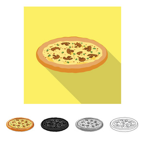 比萨和食物象征的向量例证。收藏比萨和意大利股票符号的网站