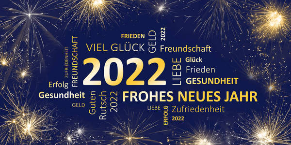 德国新的岁月卡片2022以美好的祝愿