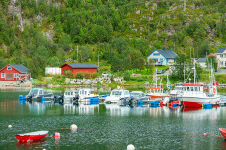 挪威 Troms 郡 Ersfjordbotn 村 Ersfjorden 的船只