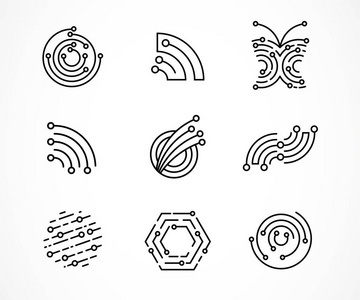 徽标集技术科技图标和符号