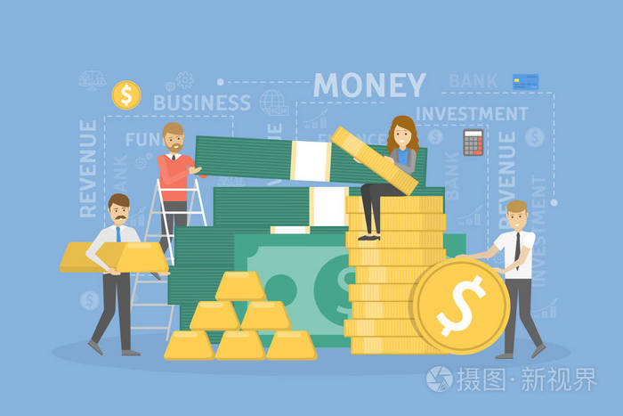 金钱堆例证插画-正版商用图片06g0y3-摄图新视界
