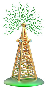 数字发射机发送信号从高塔