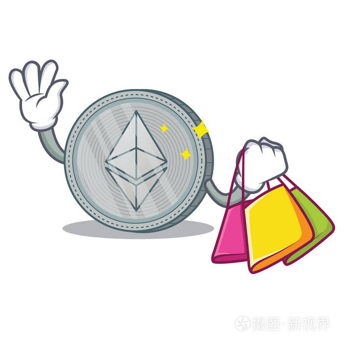 购物ethereum 硬币卡通人物插画-正版商用图片06hifl