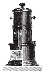 Formogene 灯, 复古雕刻插图。工业百科全书 E。拉米1875
