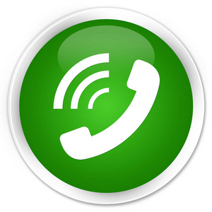 电话铃声图标高级绿色圆形按钮