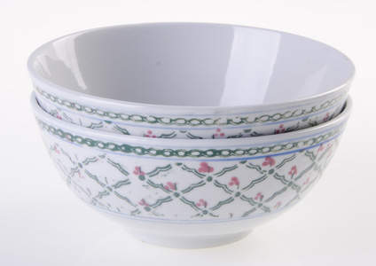 碗 陶瓷碗在白色背景上