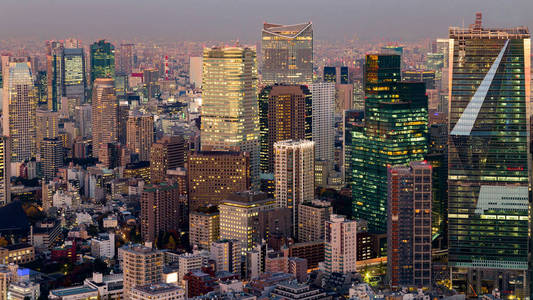 东京都中央商务中心, 日本夜景景观背景