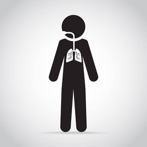 肺部图标, 医学概念插图