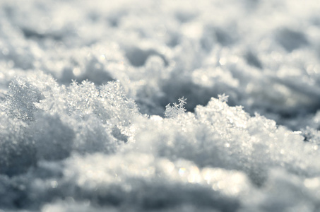 雪晶体特写