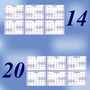 新的一年日历的所有月份图片