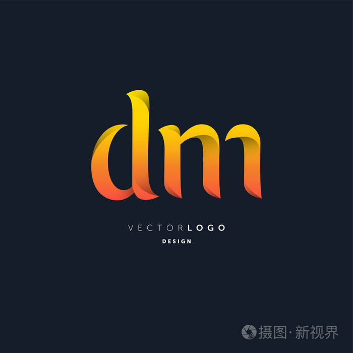 联合dm 字母徽标,名片模板,矢量