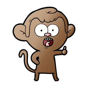 卡通震撼猴的矢量插图