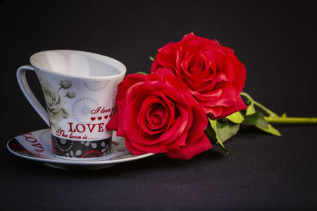 两个浪漫的咖啡杯