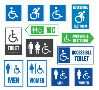 残疾人洗手间标志, 容易接近的障碍图标