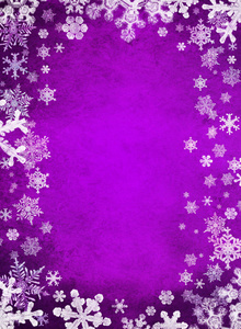 紫色圣诞背景与白色雪花
