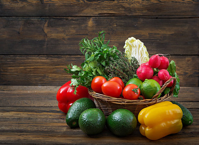 什锦原料有机蔬菜和水果的成分。排毒饮食