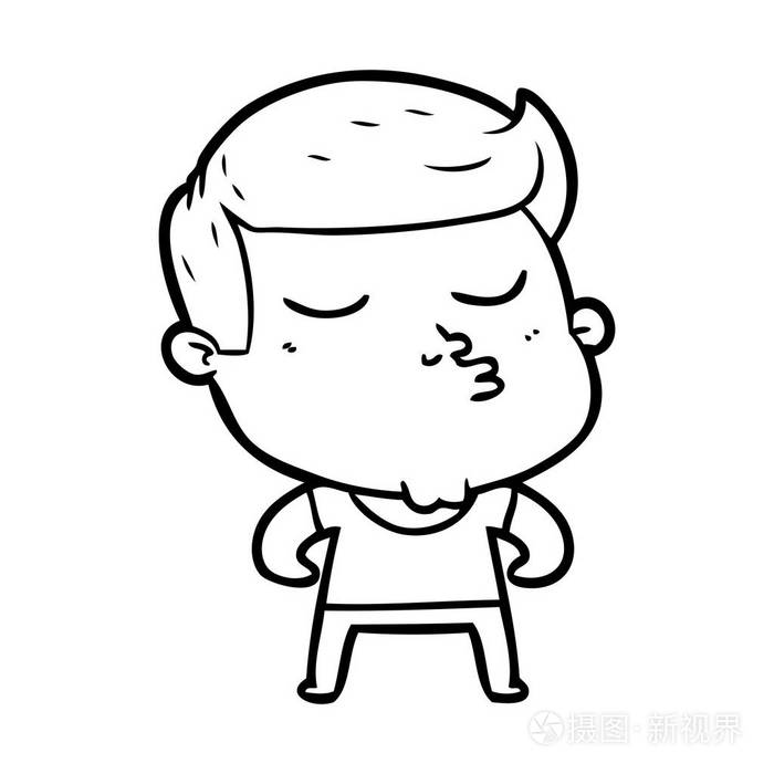卡通模特男撅嘴
