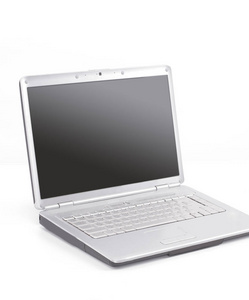 孤立的白色背景上的空白屏幕的笔记本电脑