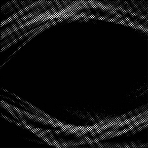 抽象的半色调点现代苦恼旋风波流行艺术模式。复古复古风格黑色背景与白色粒子点。矢量插图