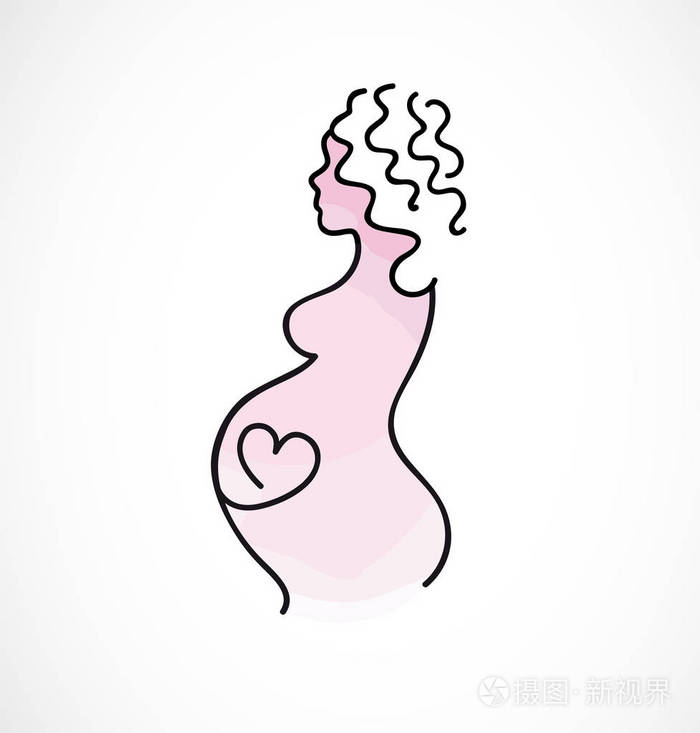 抽象怀孕妇女剪影