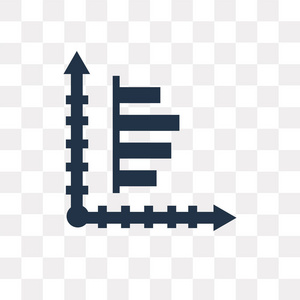 条形图矢量图标在透明背景下隔离, 条形图透明度概念可用于 web 和移动