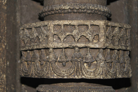 雕刻柱, Palasdeo 寺, 近乌贾尼坝, 马哈拉施特拉邦印度