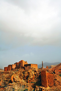 在辅助山谷中，非洲的摩洛哥 kasbah