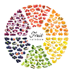 水果和蔬菜的色轮