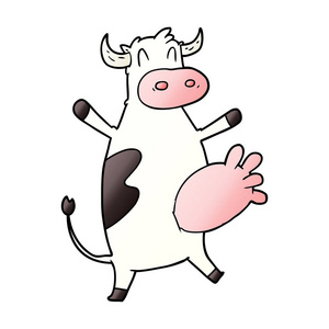 卡通母牛摆动乳房图片