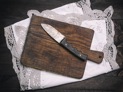 旧棕色木制切板用手柄和刀