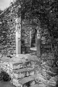 在麻风岛，克里特岛，希腊的古废墟