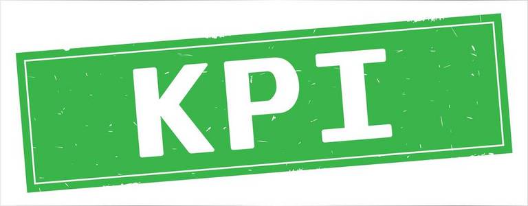 Kpi 文本, 在全绿色矩形图章上