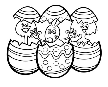 卡通复活节兔子和小鸡彩色书