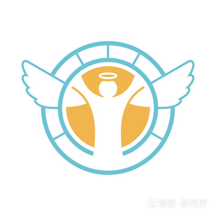 查出美丽五颜六色的天使标志.向量例证