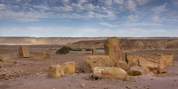 沙漠中的岩石形成, Makhtesh 雷蒙, 南南沙漠, 以色列