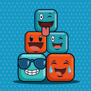 可爱的 emoji 表情图释情感面孔图标
