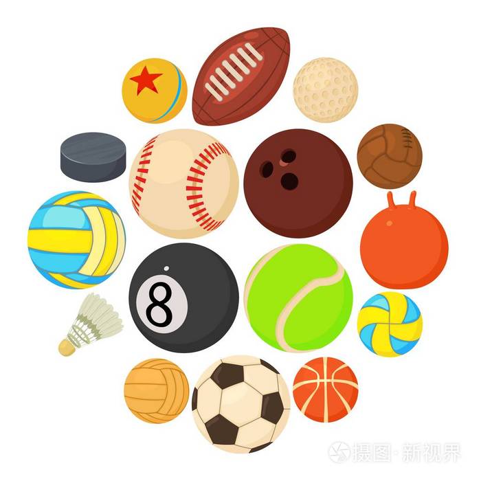 运动球图标设置播放类型卡通风格