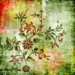 古代的花卉背景图片