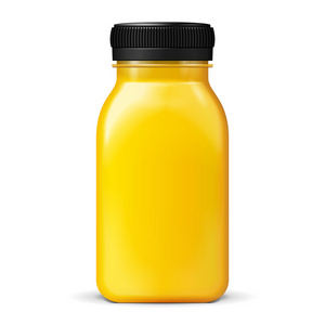 果汁或果酱黄橙色的玻璃瓶