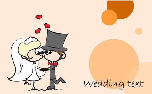 婚礼卡通新娘和新郎图片