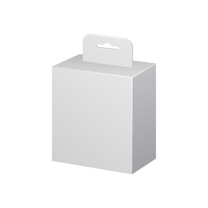 白色产品包装盒坑槽。孤立的白色背景上的空白。准备好您的设计。产品包装矢量 eps10