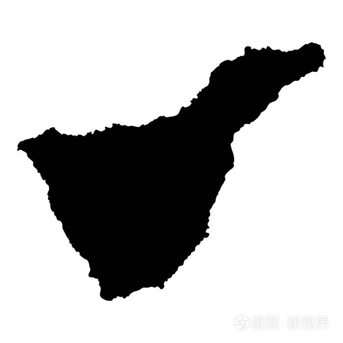 特内里费岛地图岛屿剪影图标孤立特内里费岛黑