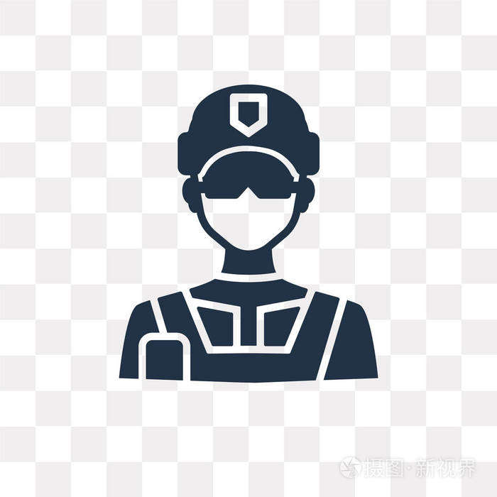 士兵矢量图标在透明背景下隔离, 士兵透明度概念可用于 web 和移动