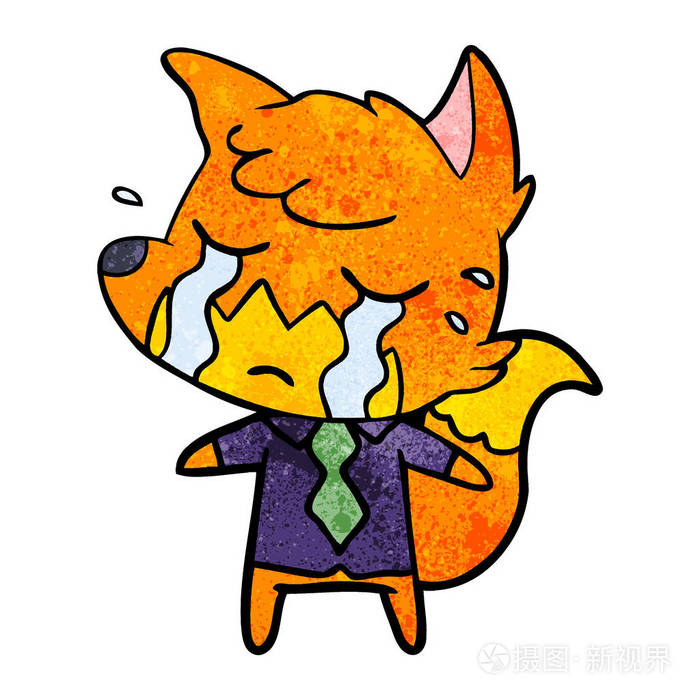 哭商业狐狸卡通