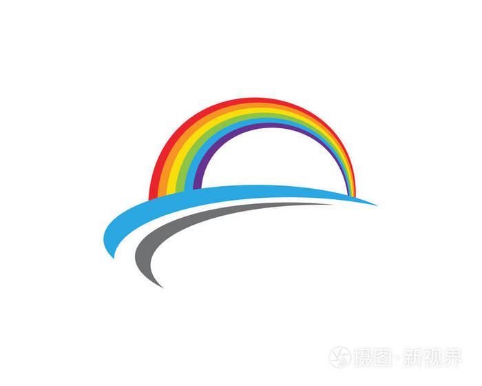 彩虹图标模板矢量