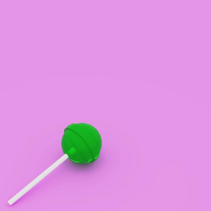 棒糖绿颜色。3d 渲染
