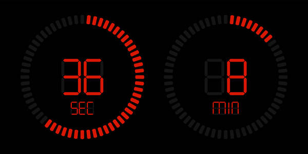 秒表数字红色倒数计时器