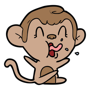 疯狂卡通猴的矢量插画