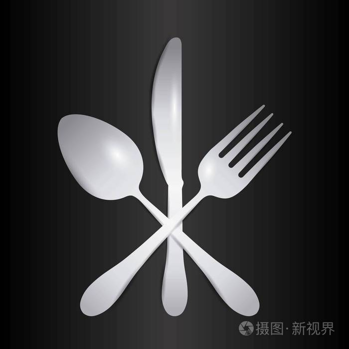叉勺刀餐具符号